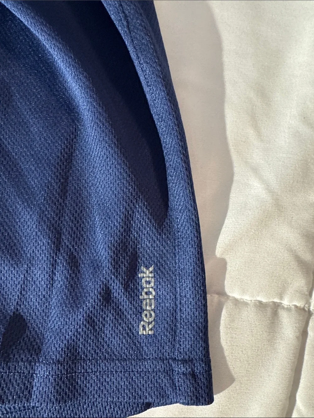 Reebok Men's Navy Blue Athletic Mesh Shorts